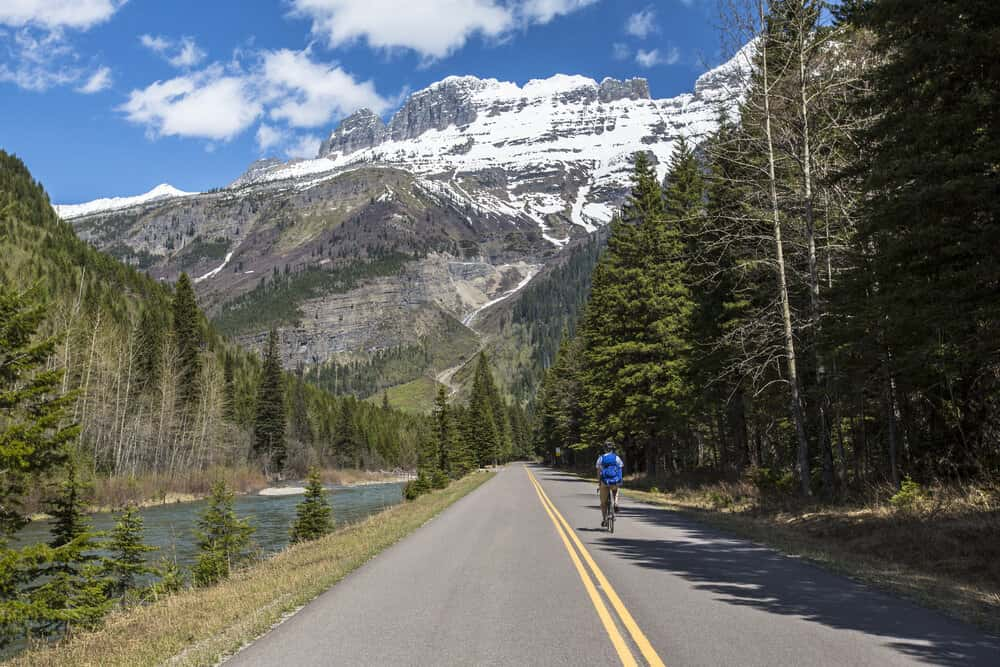 Biking on Going to the Sun Road - Glacier