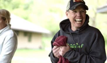Person laughing at Great Midwestern Reset