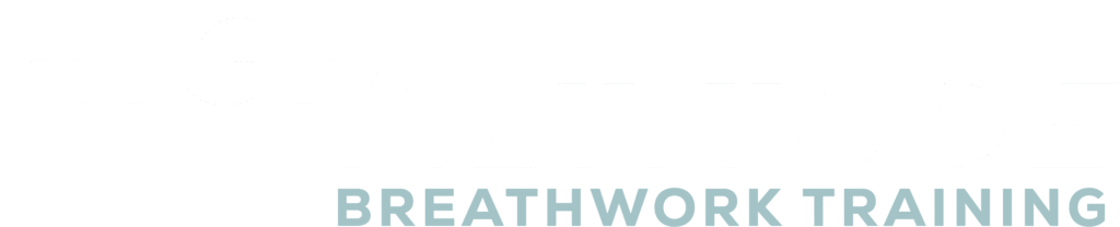 A logo lockup that has the words High Altitude Breathwork Training.